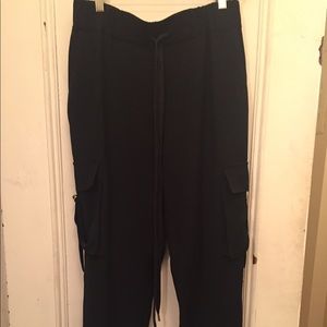 Michael Kors Black Baggy Cargo Pant Gold hardware